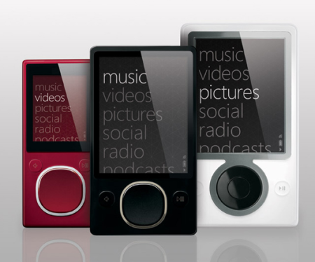 All three models of the Zune
